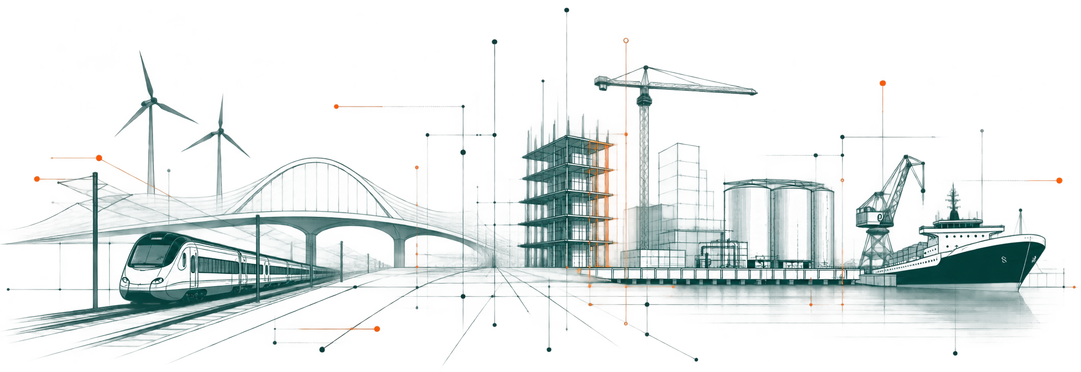 Rail, bouw, infrastructuur, maritiem en transport in één technisch landschap